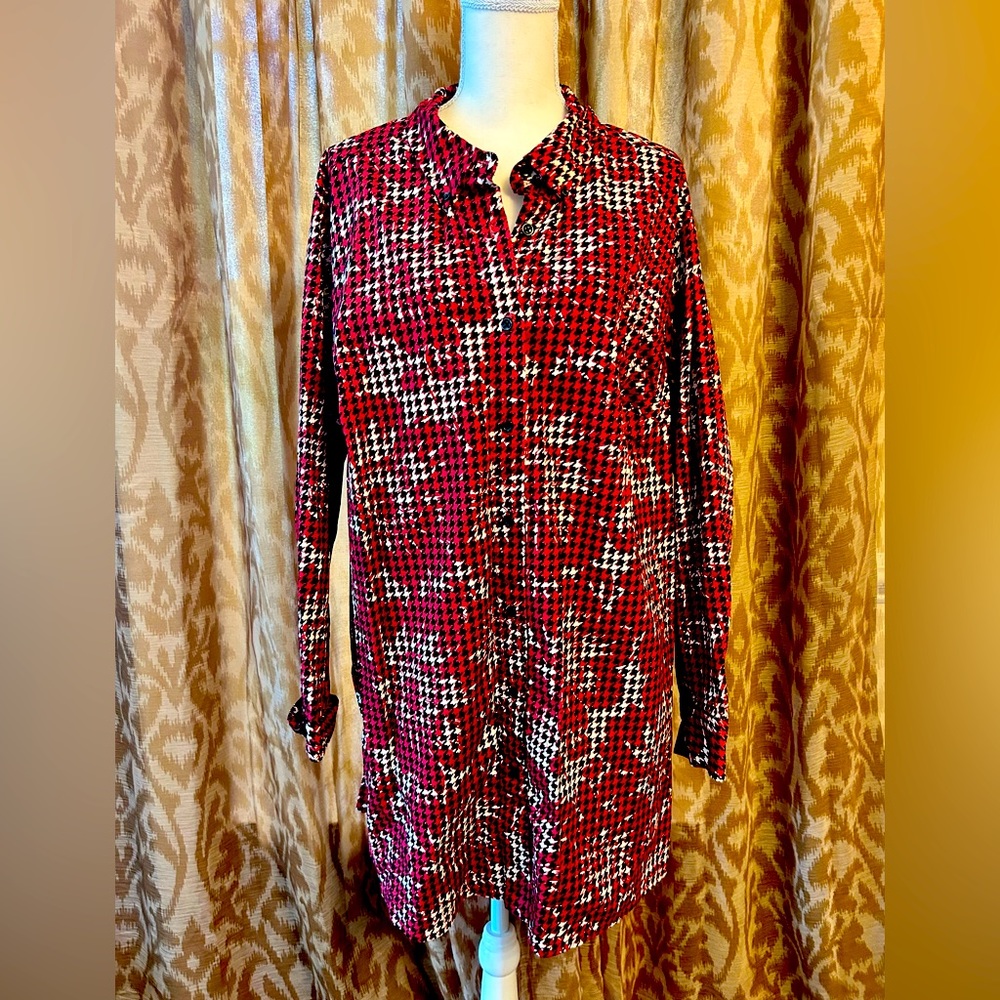 Red Check Tunic Top